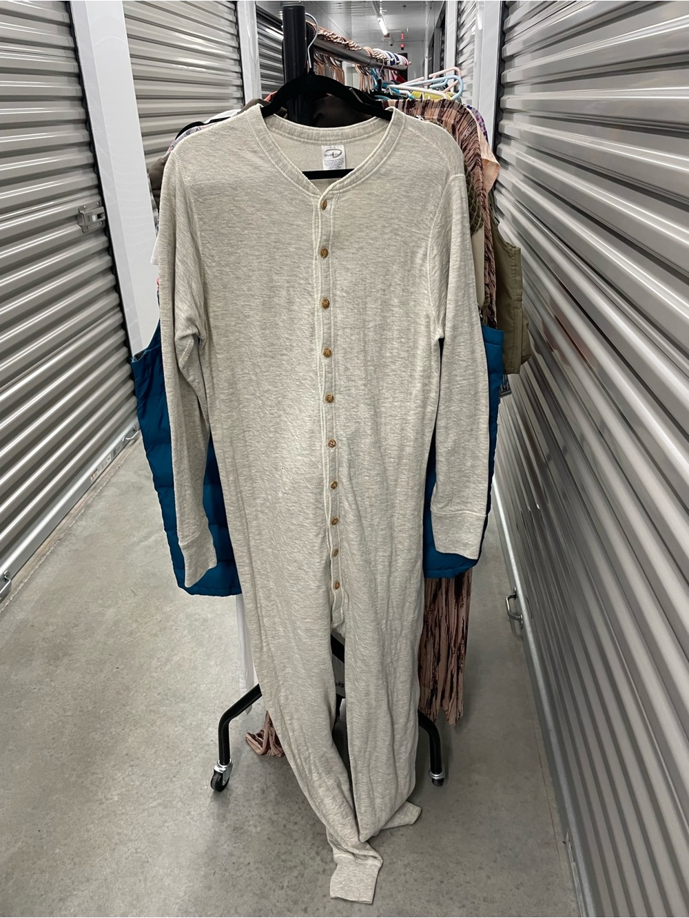 DUOFOLD Cream Henley long John base layer with Button Placket